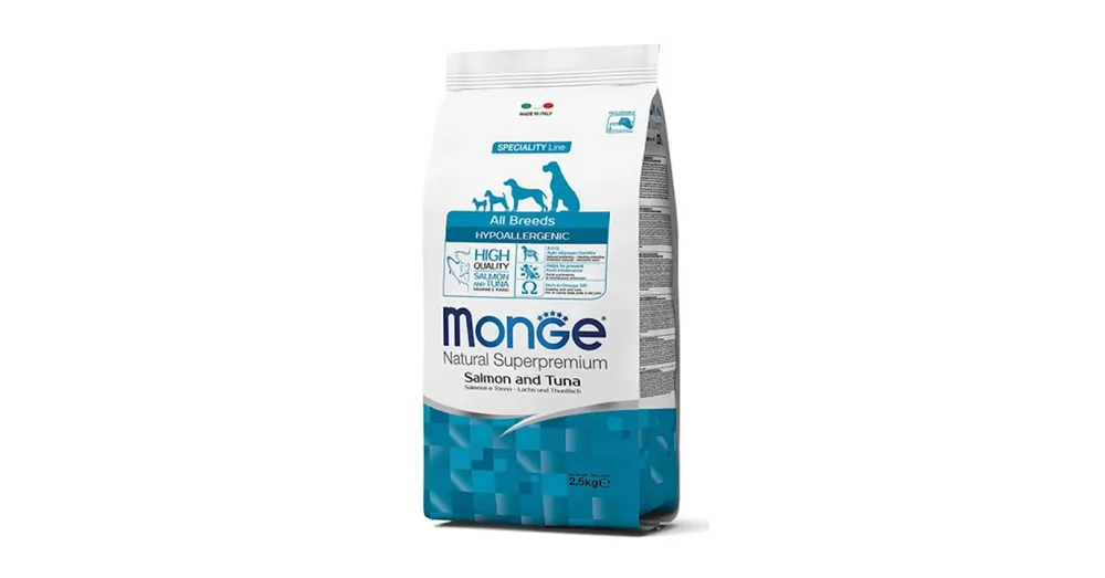 Akciós ár Monge All Breed Adult Hypoallergenic Salmon & Tuna 12 kg kutyatáp